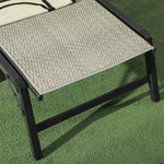 Foldable Rattan Sun Lounger W/ Adjustable Backrest