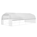 6x3x2m Polytunnel Greenhouse, Roll-up Sidewalls, White