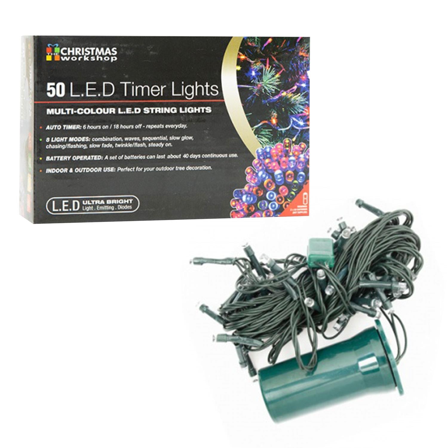 Christmas 50 Led B/o Timer String Light Colour