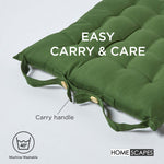 100% Cotton Seat Pads Plain Chair Cushions For Dining Room, Kitchen, Or Outdoor Garden Use | Set-of-4 | Dark Olive