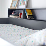 Oliver Triple Sleeper Storage Bunk Bed With Drawer With Memory Foam Mattresses | Small Double | Grey