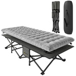 Camping Cot Heavy Duty Folding Bed With Soft Pad | Grey