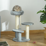 Cat Tree Scratcher Kitty Activity Center 2 Perch Sisal Rope | Gray