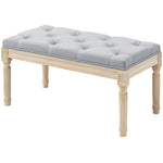End Of Bed Bench, Tufted Upholstered Foot Stool | Medium | Dove Gray