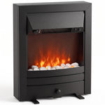 Electric Fireplace Stove Freestanding/inset, 1000w/2000w | Black