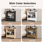 Levede Side Table With Magazine Storage End Table Narrow For Living Room White