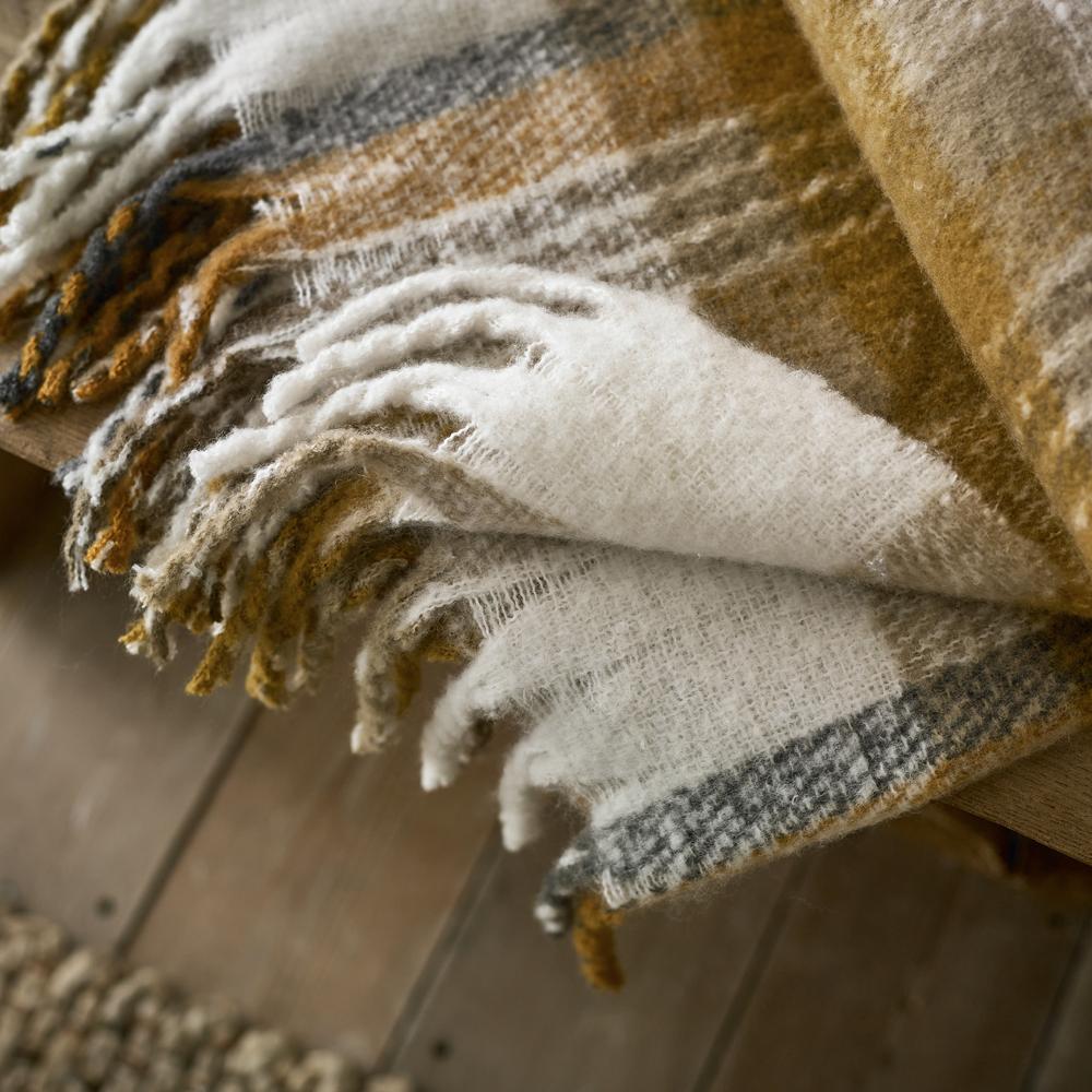Ripon Ochre Supersoft Yarn Dyed Jacquard Throw