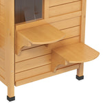 Wooden Cat House Cat Cave Pet Shelter Condos Outdoor | Brown