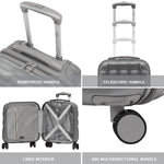 45x36x20cm Lightweight Underseat Cabin Carry On Suitcase - 100+ Airline Approved - Hard Shell Luggage - 4 Wheels - Bubble Design | Cabin | Anthracite