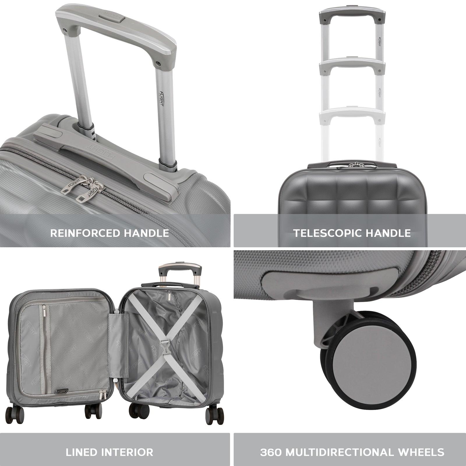 45x36x20cm Lightweight Underseat Cabin Carry On Suitcase - 100+ Airline Approved - Hard Shell Luggage - 4 Wheels - Bubble Design | Cabin | Anthracite