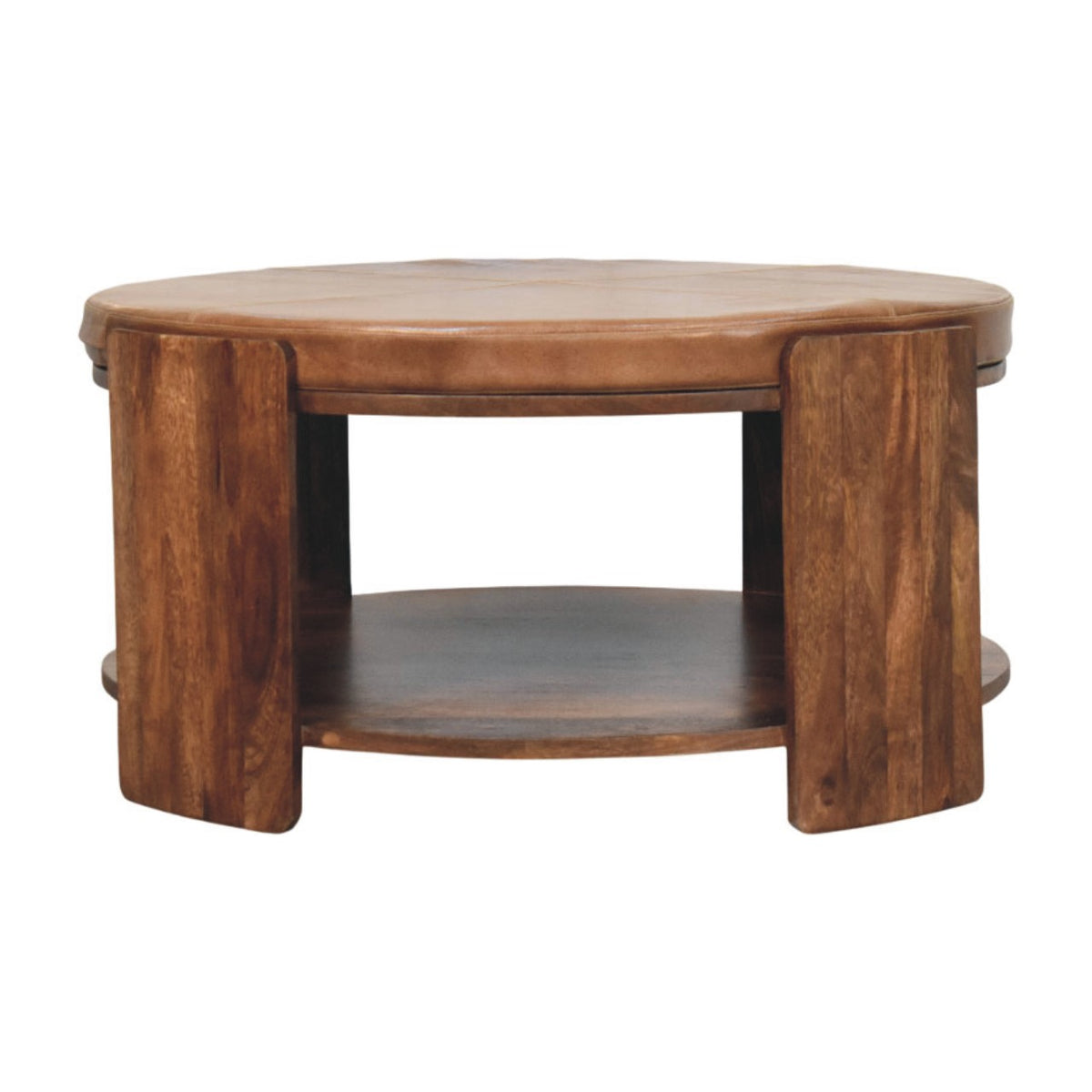 Solid Wood Savoy Leather Coffee Table
