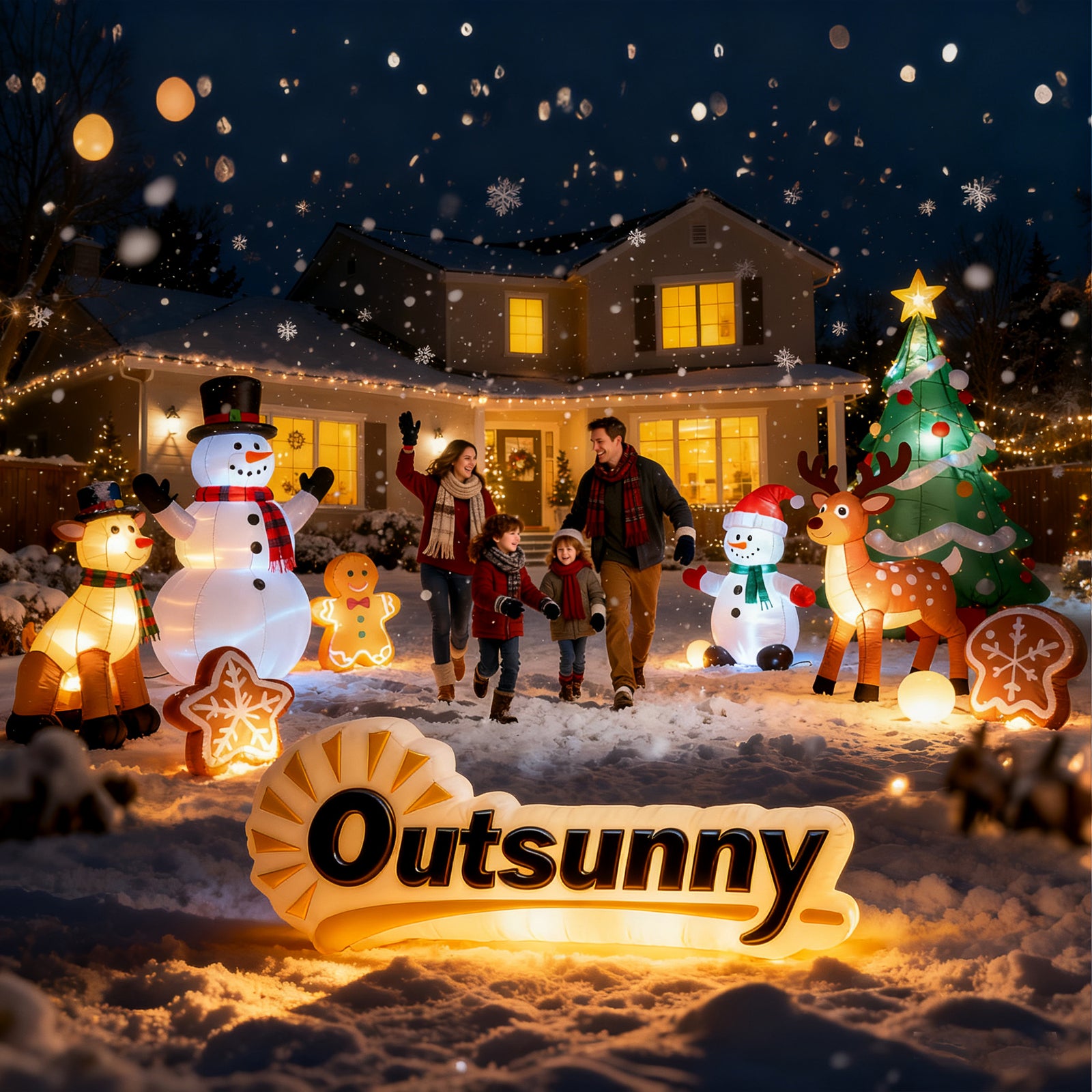 Blow Up Christmas Inflatable Snowman For Indoor Outdoor Home Decor