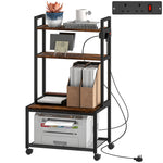 4-tier Mobile Printer Stand With Power Outlets For Home Office