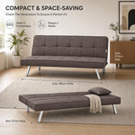 Britney Linen Sofa Bed 3 Seater | Brown
