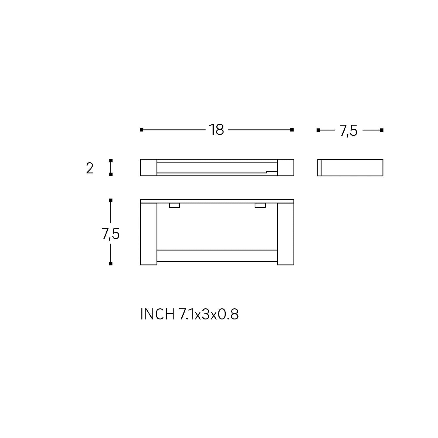 Toilet Roll Holder, Black Matt, Wall-mounted, 7,5 Cm. Collection Metric
