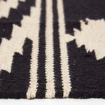 Dinan Black & White Kilim Cotton Rug | 200cm | Black & White