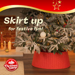 Faux Rattan Christmas Tree Skirt Snap Design 65cm