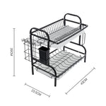 Black Steel Dish Drying Rack 2-tier