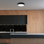 Ohio Led Flush Ceiling Lamp In Stylish Matt Black 24w(122w) With A Diameter Of 45cm