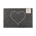 Heart Outdoor Embossed Doormat With Open Back | Large | Grey