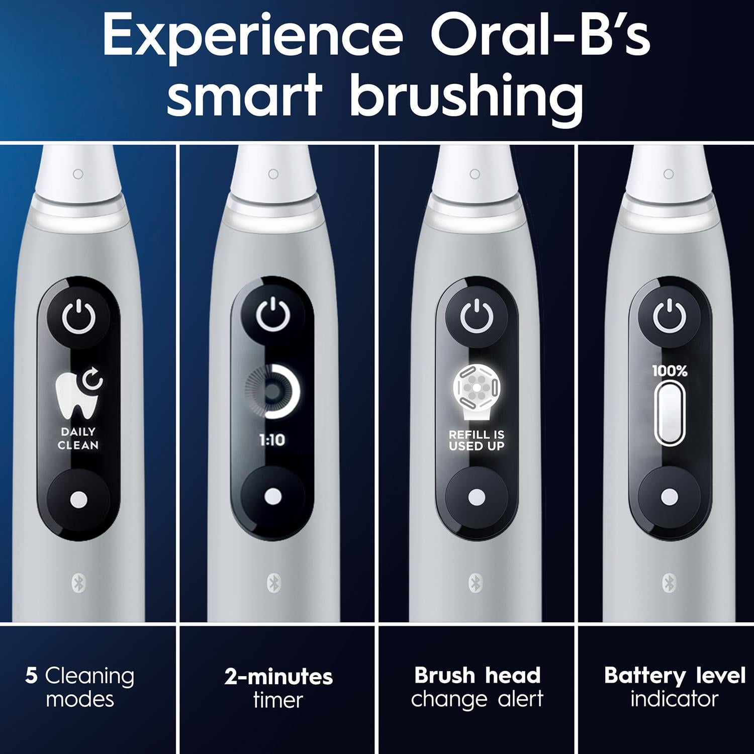 Io Series 6 Electric Rechargeable Toothbrush With Travel Case, Grey Opal