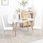 4-pieces Dining Chairs, Faux Leather Kitchen Chairs | White