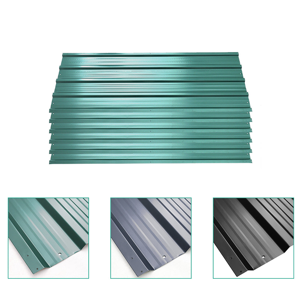 Set Of 6 Steel Corrugated Panels | Large | Dark Green