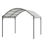 3m X 3m Outdoor Gazebo With Arched Roof Black Steel Frame & With Pu-coated Polyester Canopy, Sun Shelter For Garden, Patio Or Backyard