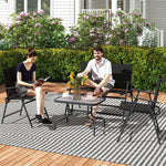 Black 4-piece Patio Set With Mesh Seats