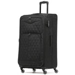 Large  29.5" Lightweight 4 Wheel 800d Soft Case Quilted Suitcases Set Of 3 Anti Crack - Cabin & Hold Luggage 100+ Airlines Approved | Large | Black