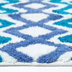 Chevron Cotton Bath Mat | 50 x 80cm | Blue & White