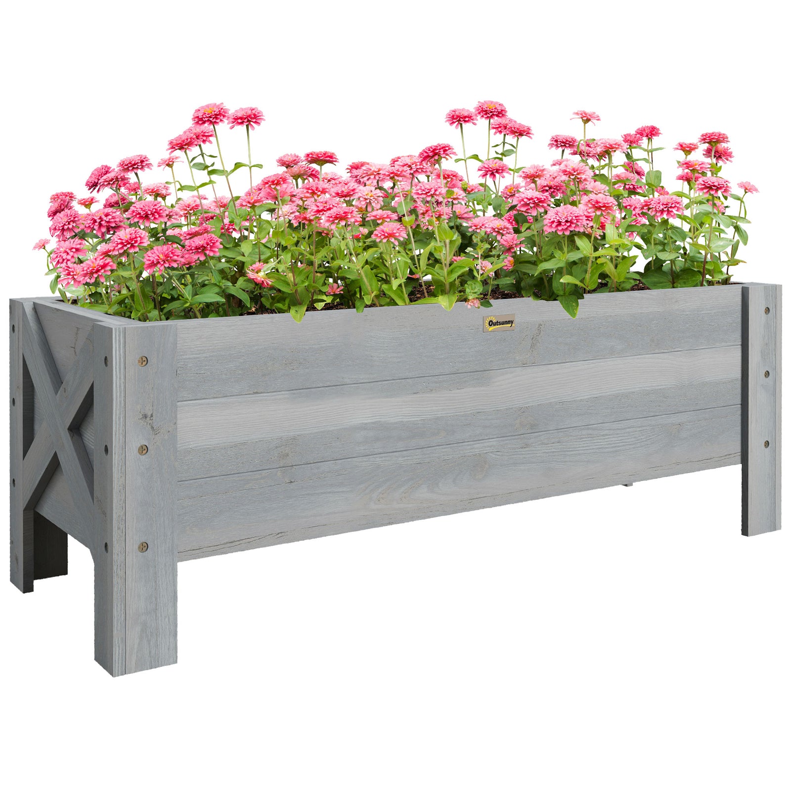 58l Raised Bed Planter, 100x36.5x36 Cm, Grey | Gray