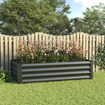 Outdoor Galvanized Steel Garden Bed Garden Planter Plant For Vegetables Flowers Herb | Black