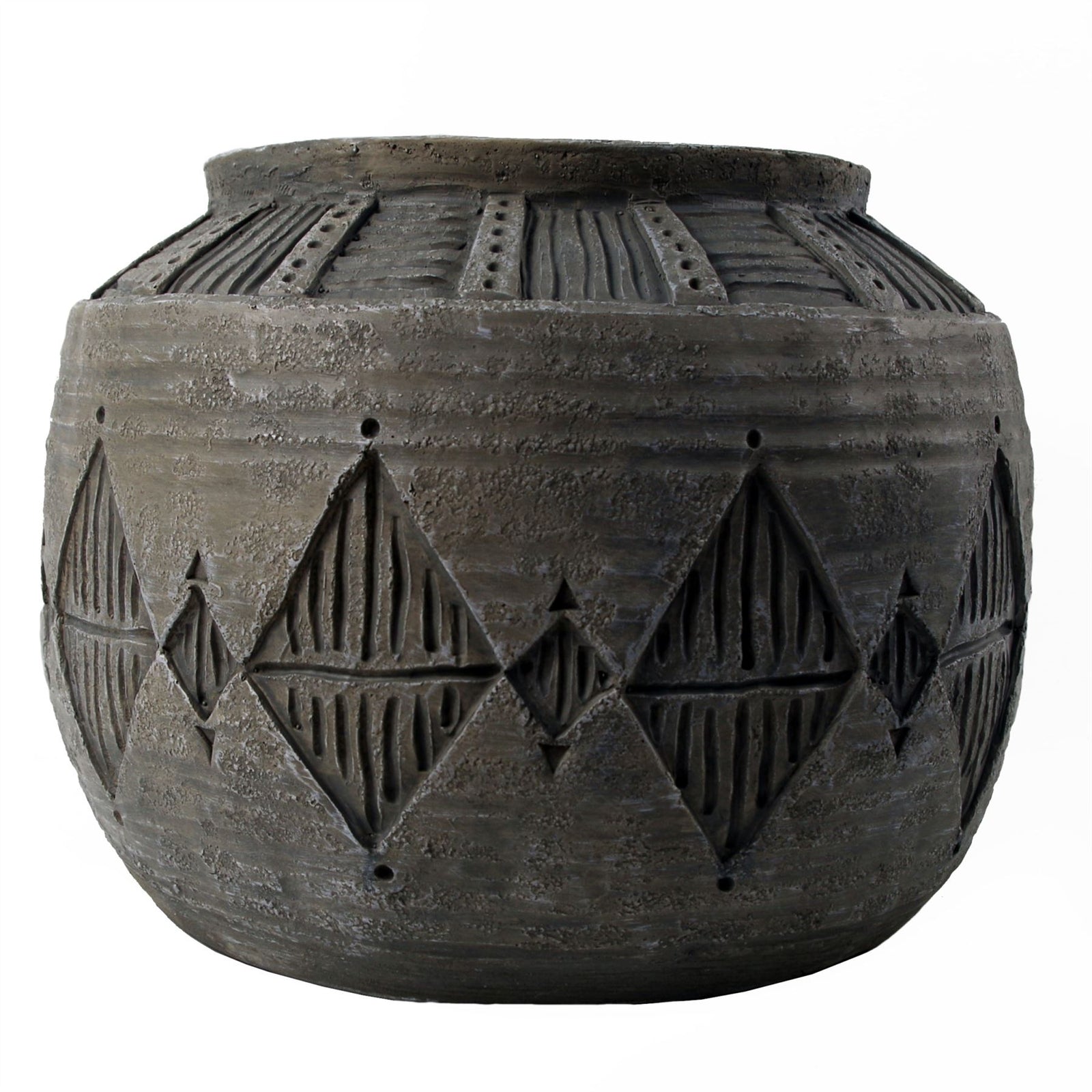 X 36cm Large Grey Gliese Diamond Planter 26cm