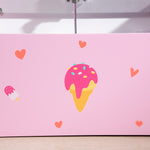 2 In 1 Wooden Kids Storage Bench, Toy Box W/ Safety Rod | Pink
