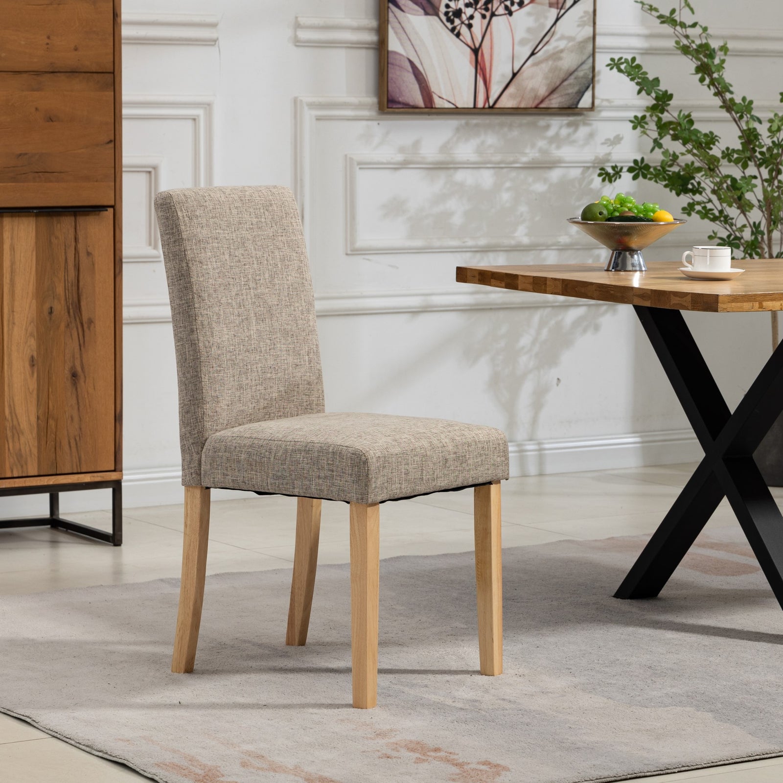 Set Of 2 Maiolo Fabric Dining Chairs | Brown