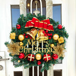 30cm Christmas Artificial Wreath With Xmas Baubles Bells Bow Knots