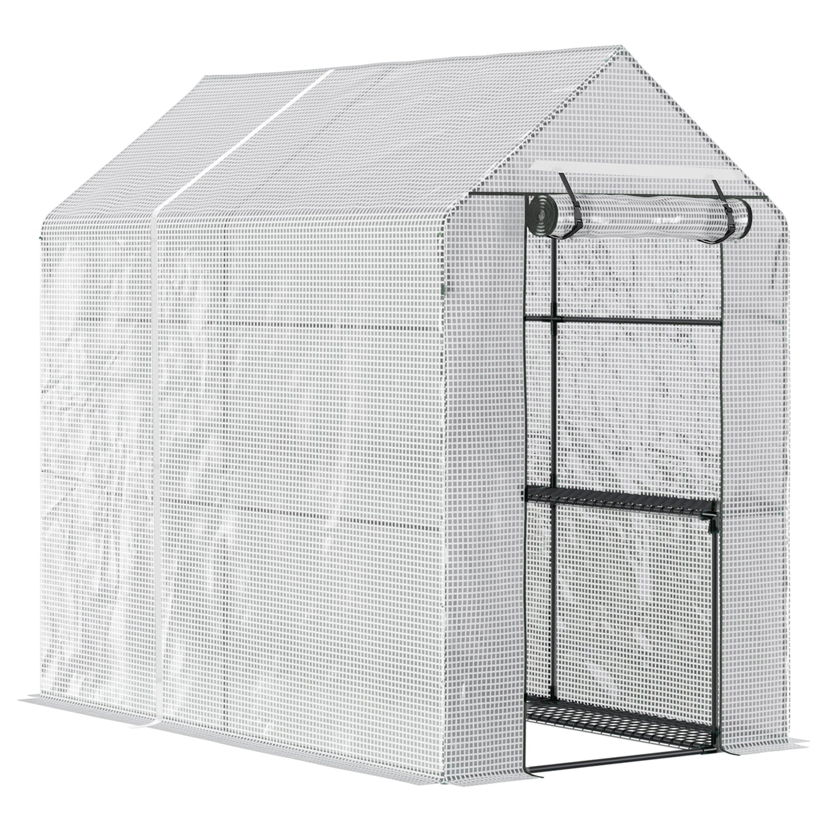 Walk-in Garden Greenhouse 186x120x190cm - White