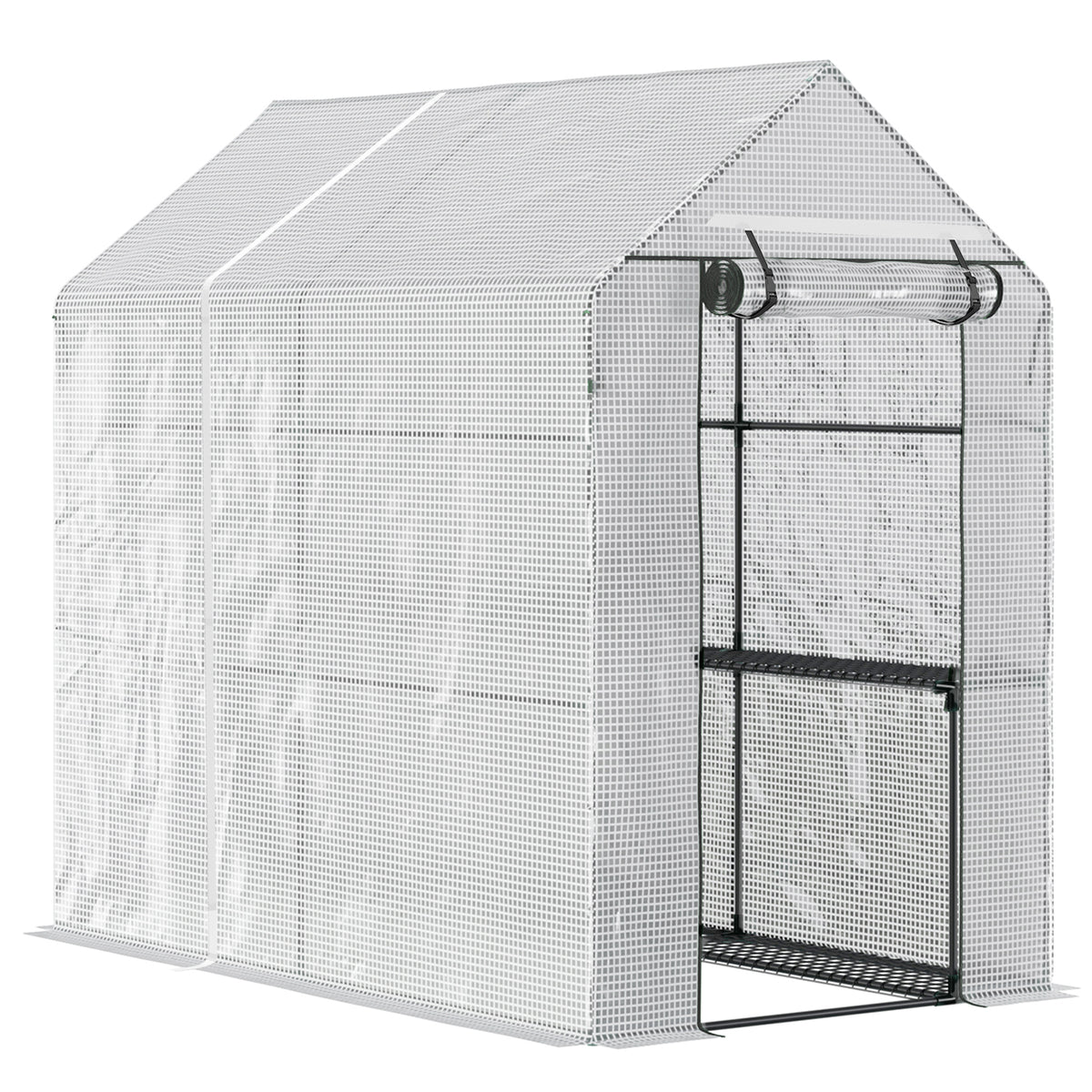 Walk-in Garden Greenhouse 186x120x190cm - White