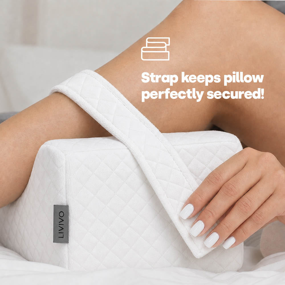 Orthopaedic Leg Pillow With Strap Fleece | One Size | White