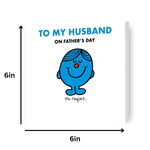 Mr Men & Little Miss Mr Perfect' Husband Father's Day Card Official Product