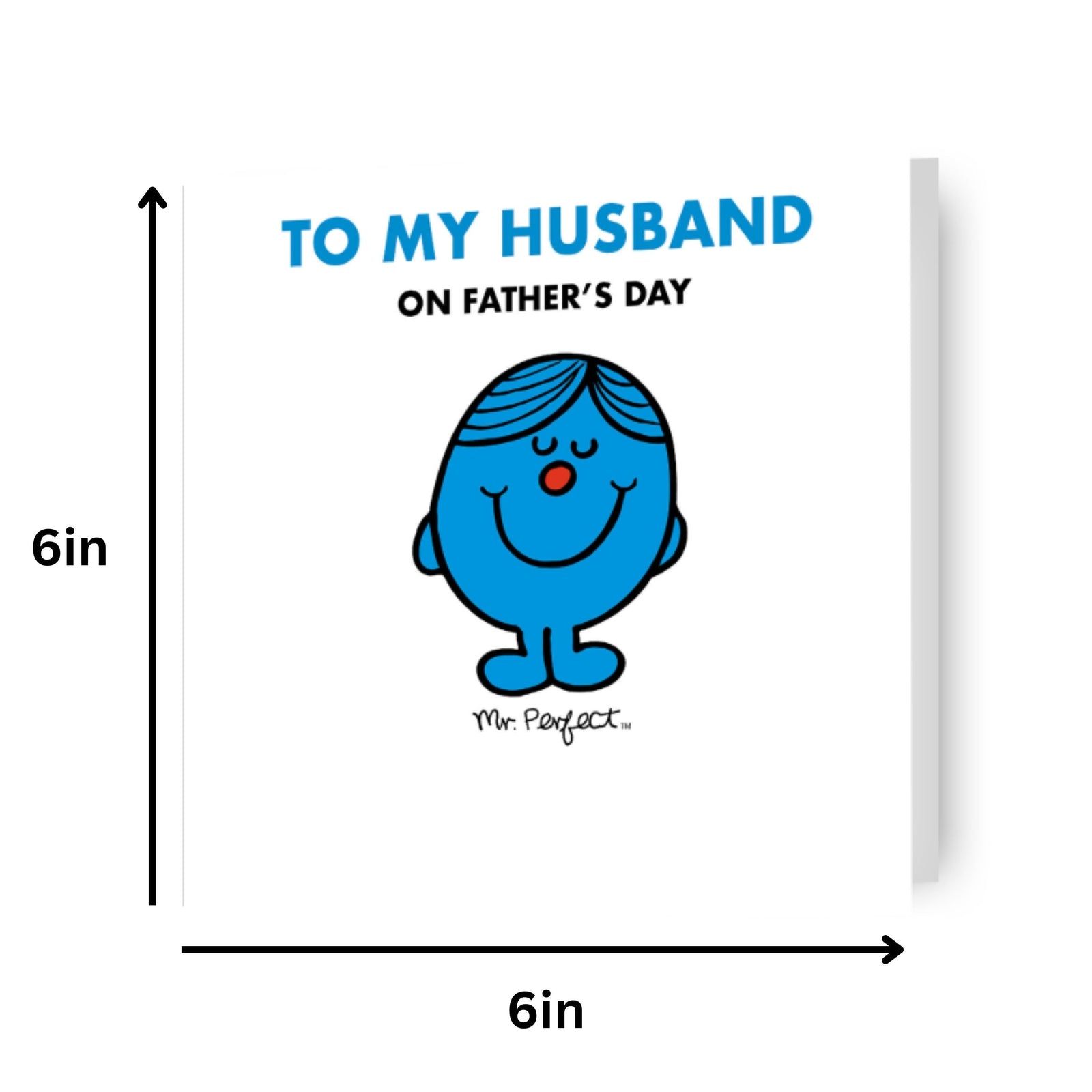 Mr Men & Little Miss Mr Perfect' Husband Father's Day Card Official Product