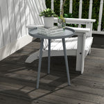 Outsunny Round Garden Coffee Table, Outdoor Side Table With Rounded Edge