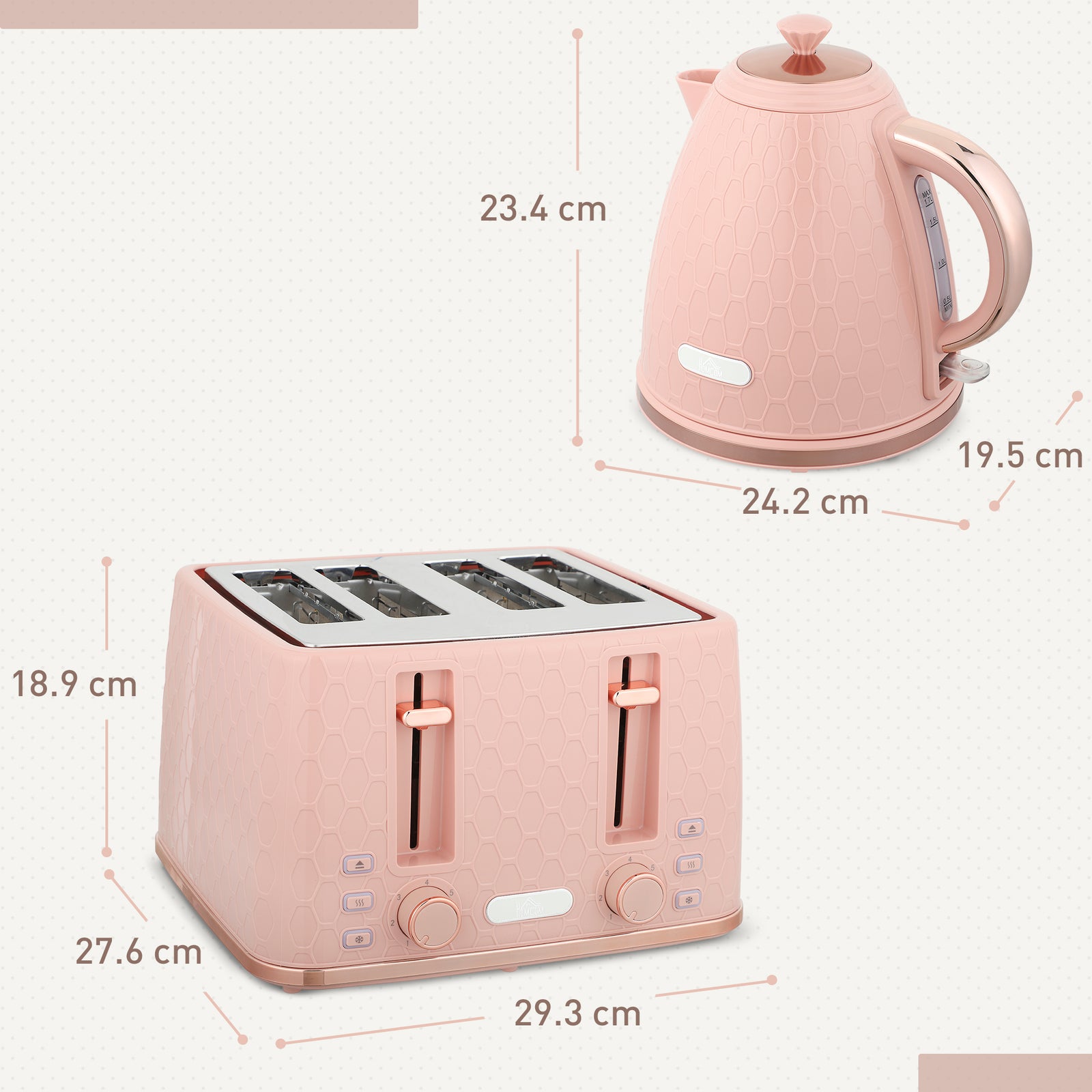 1.7l Kettle Set With Crumb Tray | Pink