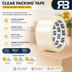 Aquarius Clear Packing Tape 48mm X 66m Strong Parcel Box Tape