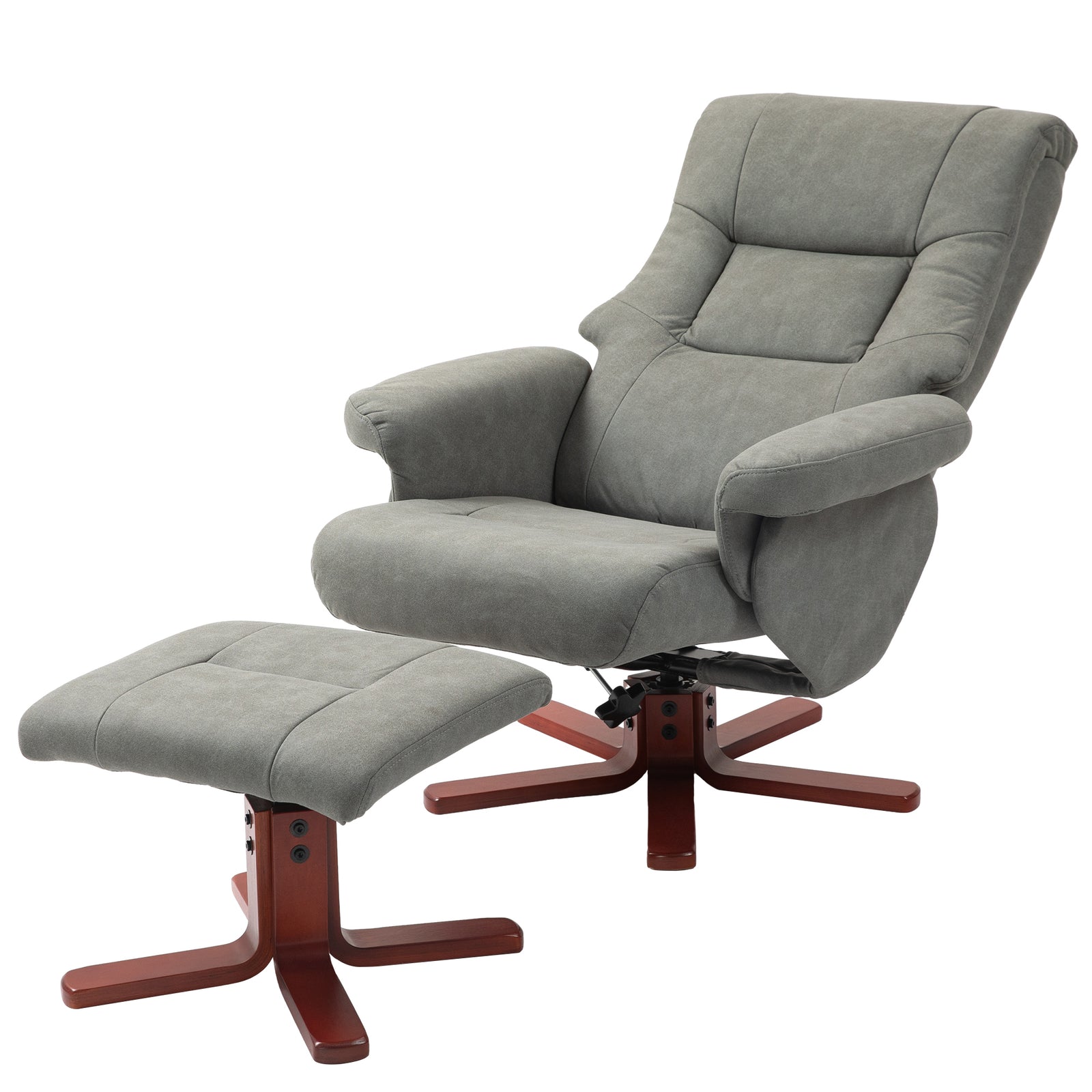 135 Degree Reclining Armchair With Footstool For Living Room | One Size | Gray