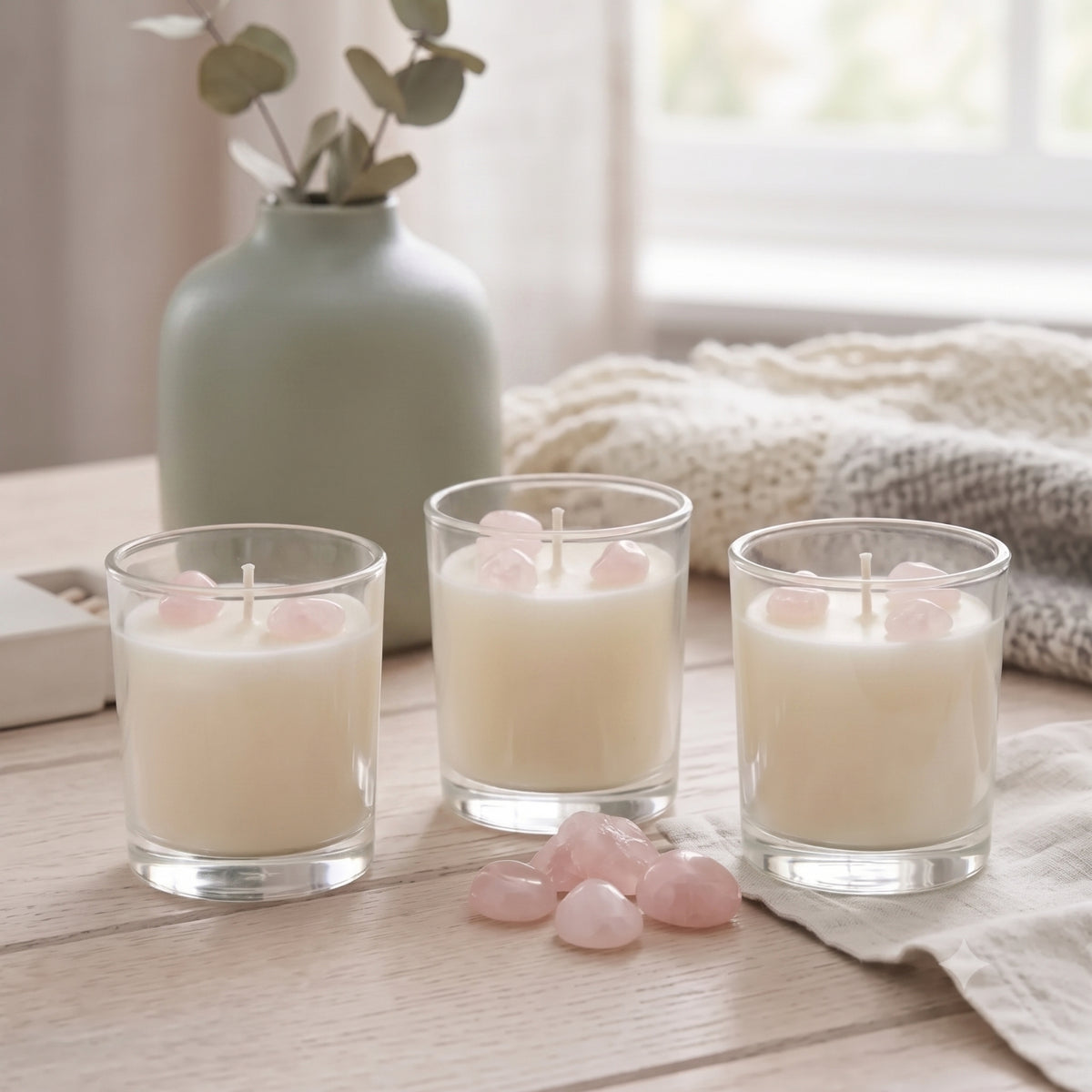 Citrine Summer Garden Crystal Scented Candle Set, Pack Of 3