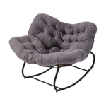 Elegant Rattan Rocking Chair With Cushioned Seat – Stylish And Comfortable Relaxation | Grey