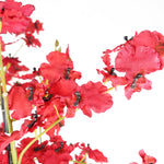 Artificial 90cm Oncidium Orchid Red In Stoneware Planter
