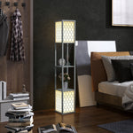 2-light Modern Floor Lamp With Shelves Living Room Bedroom | One Size | Gray